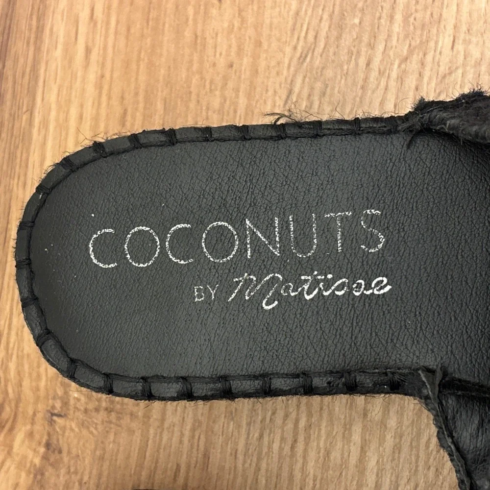 COCONUTS BY MATISSE Del Mar Platform Slide Sandal Onyx Black Women Size 8 Casual